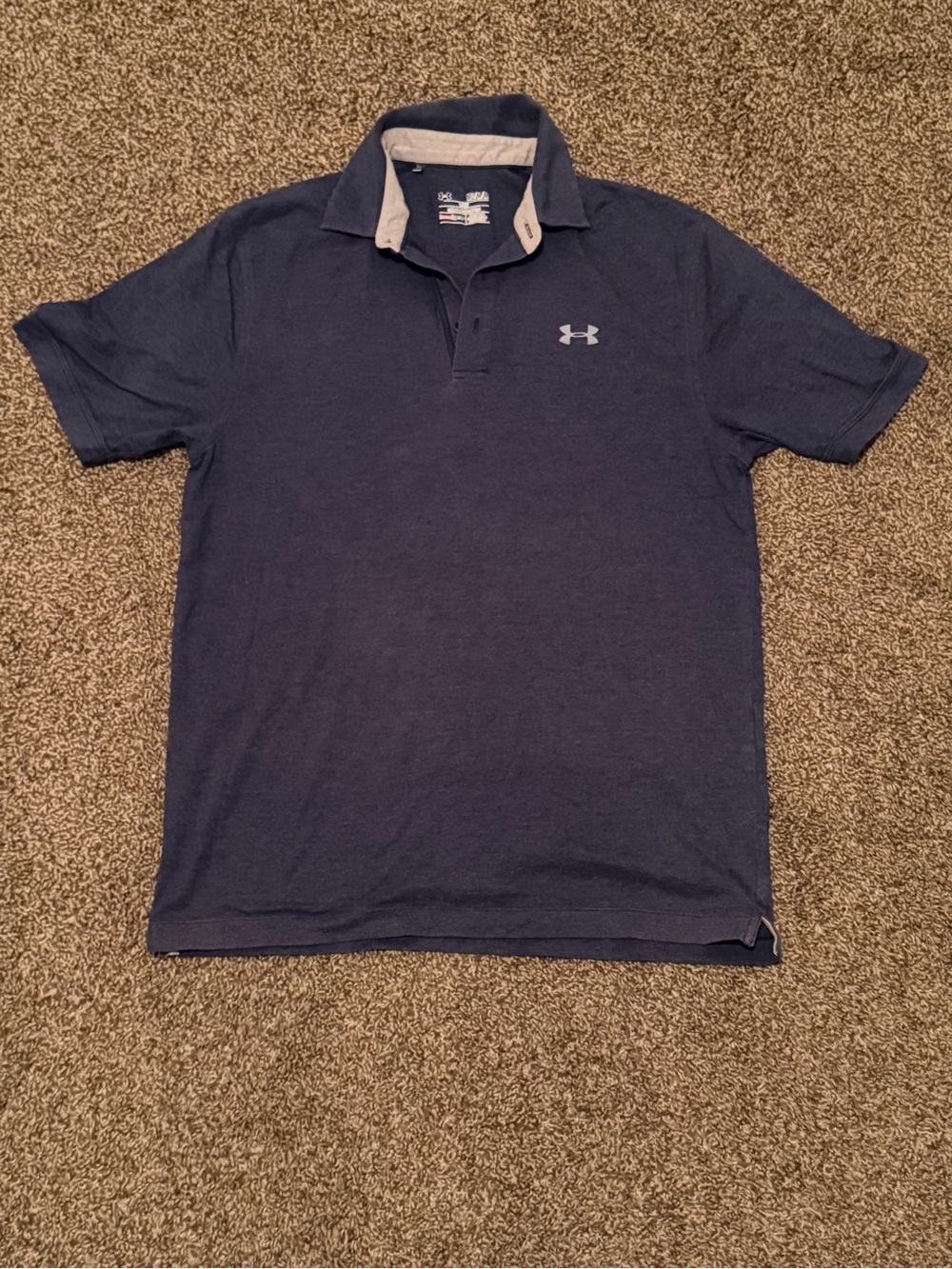 Under Armour Men’s Dark Navy Polo with Light Gray Accent